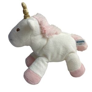 GUND Unicorn Plush with Gold Horn and Pink Accents